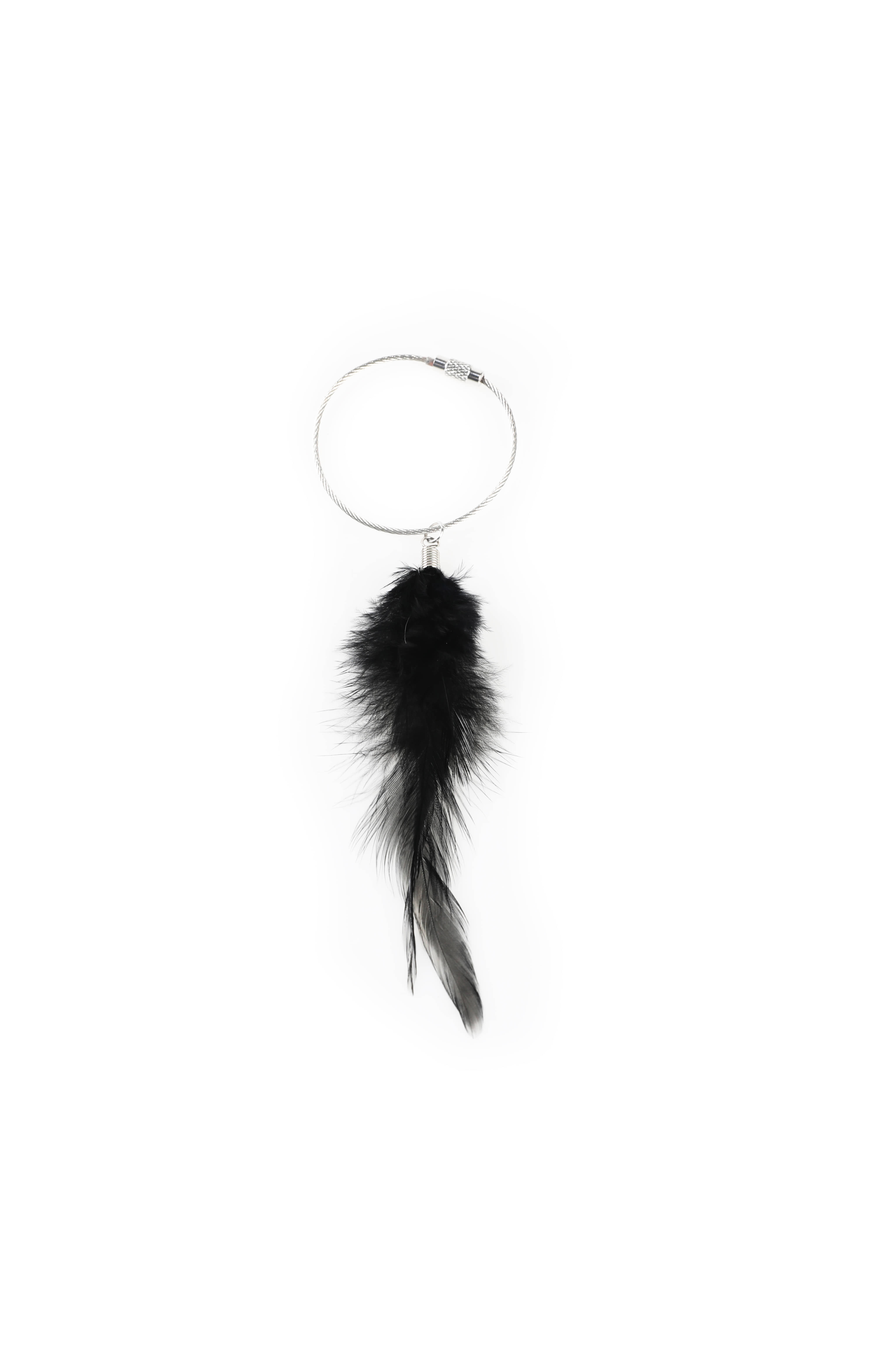 Frozen feather ring (black)